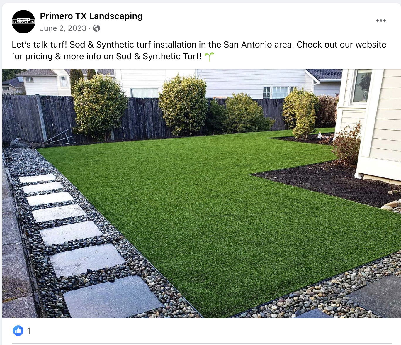 image of Primero TX Landscaping's Facebook post